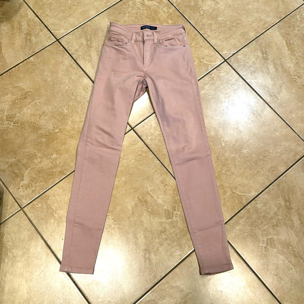 Zara pink ripped skinny jeans